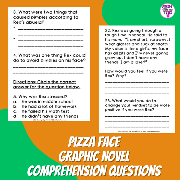 Comprehension Questions Graphic Pizza Face Graphic Novel Comprehension Questions - Made By Teachers