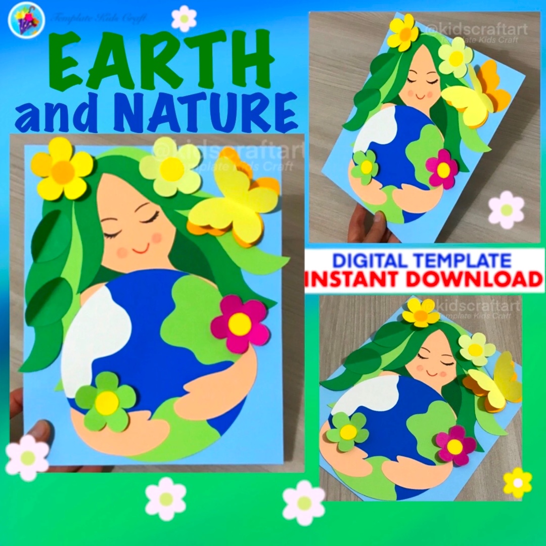 Earth Day Craft Ecology Nature Spring Crafts Activity Environmental Save planet
