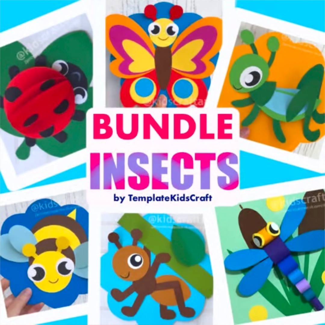 BUNDLE Bug Insect Summer Spring Crafts Dragonfly Ladybug Ant Bee Grasshopper Art