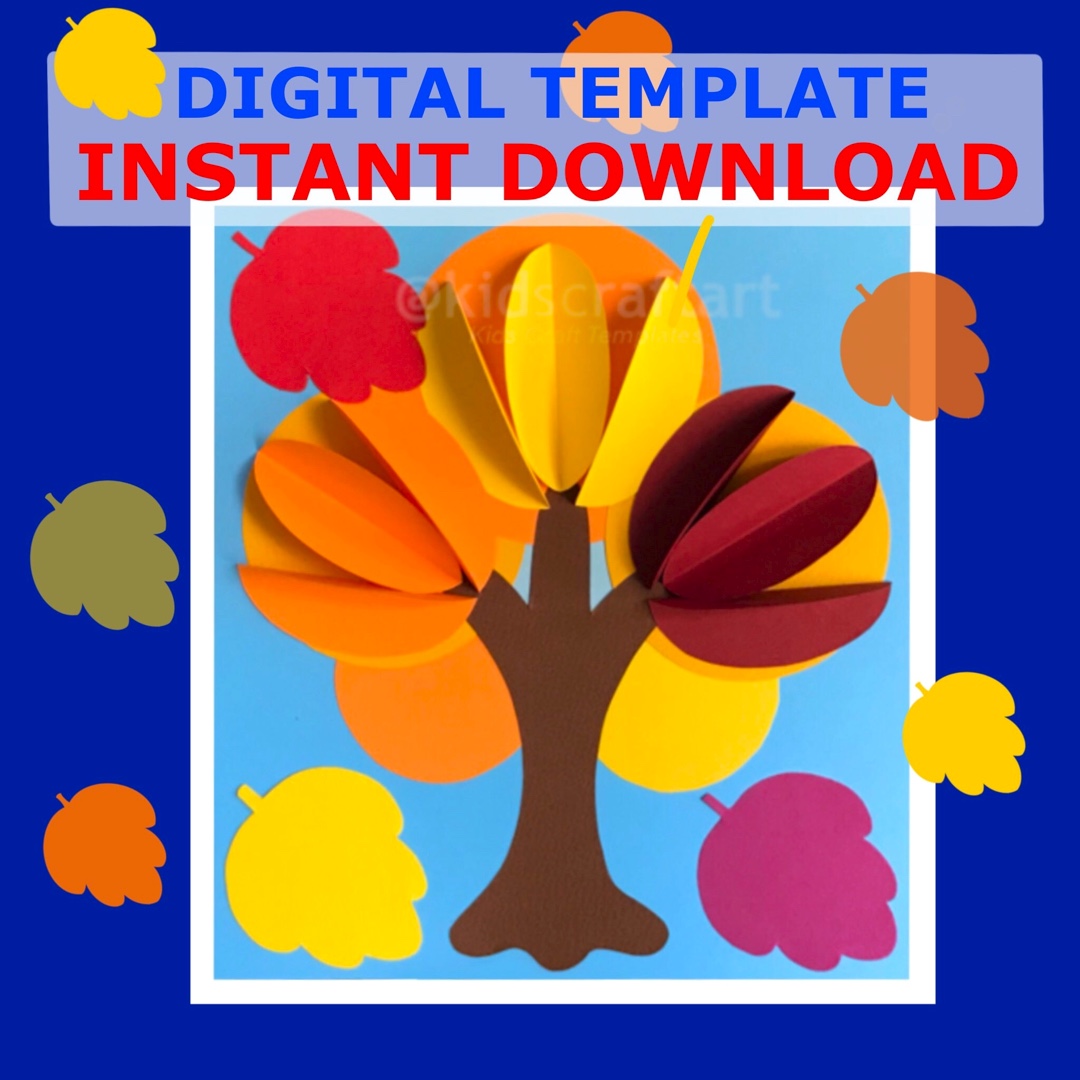 3D Autumn Fall Tree Craft September Ottober Leaf Leaves Crafts Bulletin Board