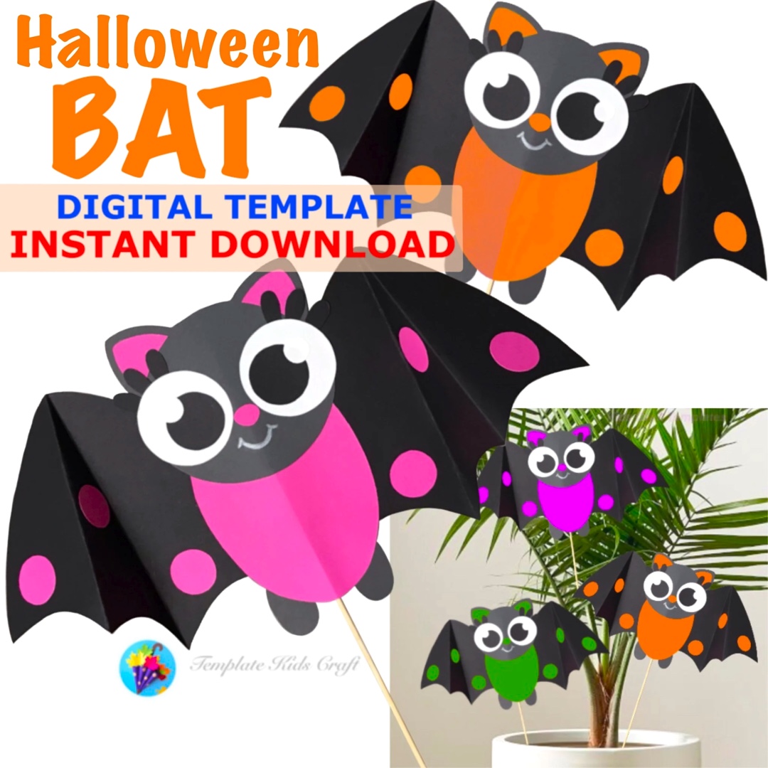 Halloween Fun Bat Craft October Fall Autumn Animal Crafts Classroom Door Decor