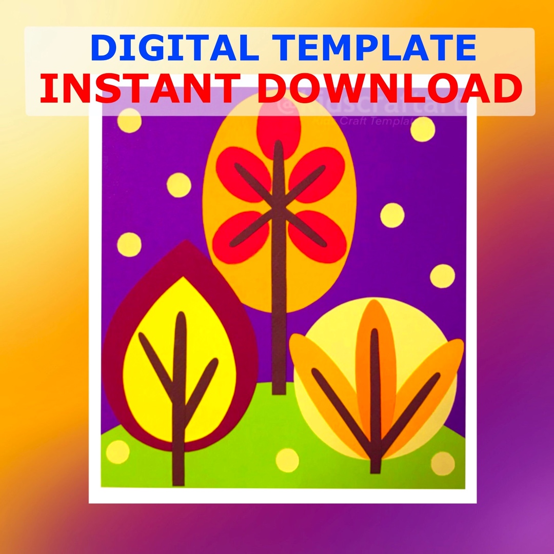 2D SHAPE Autumn Forest Craft Fall Tree Crafts Trees September October Activity