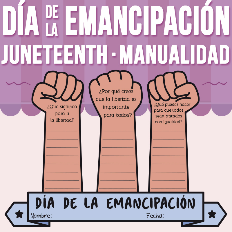 Día de la Emancipación, Día Juneteenth Manualidad, Actividad de Escritura