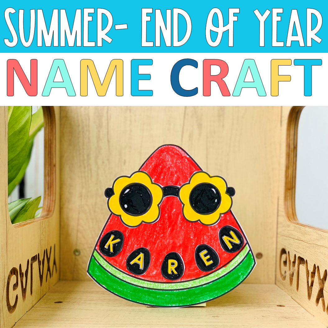 Watermelon Summer Name Craft Writing Activity/ Beach May June End of Year Craft