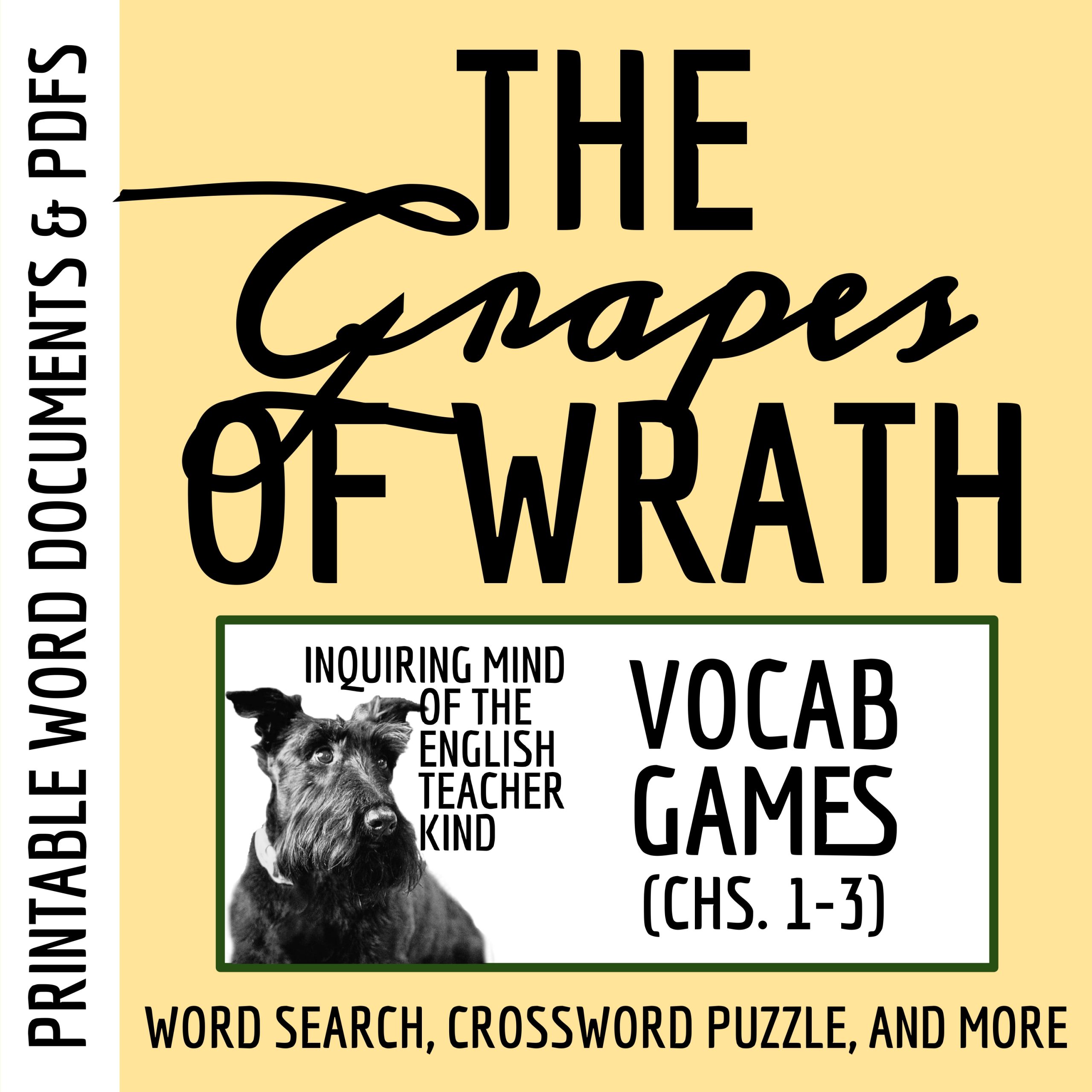 The Grapes of Wrath Vocabulary Games for Chapters 1, 2, and 3
