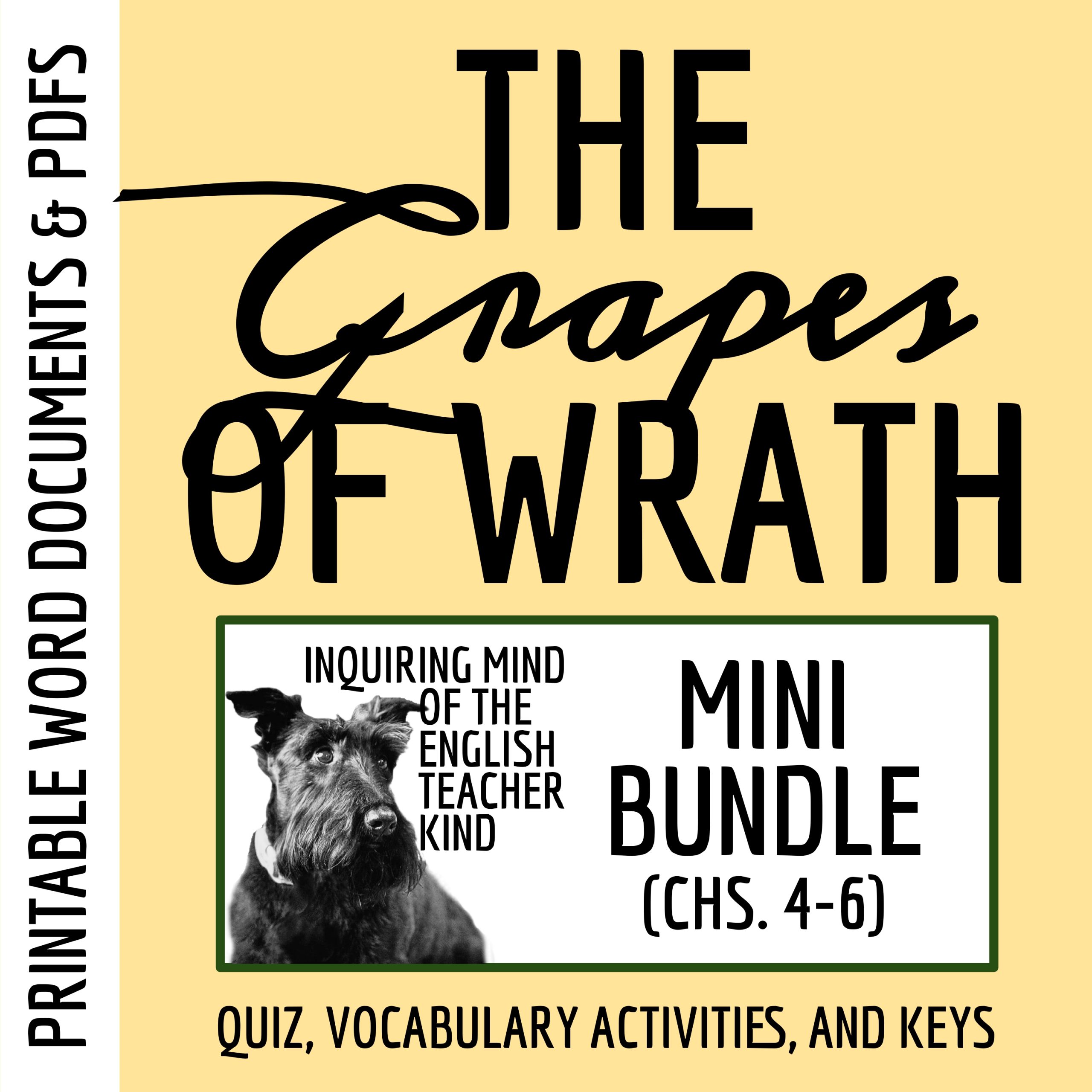 The Grapes of Wrath Quiz and Vocabulary Games Bundle (Chapters 4, 5, and 6)
