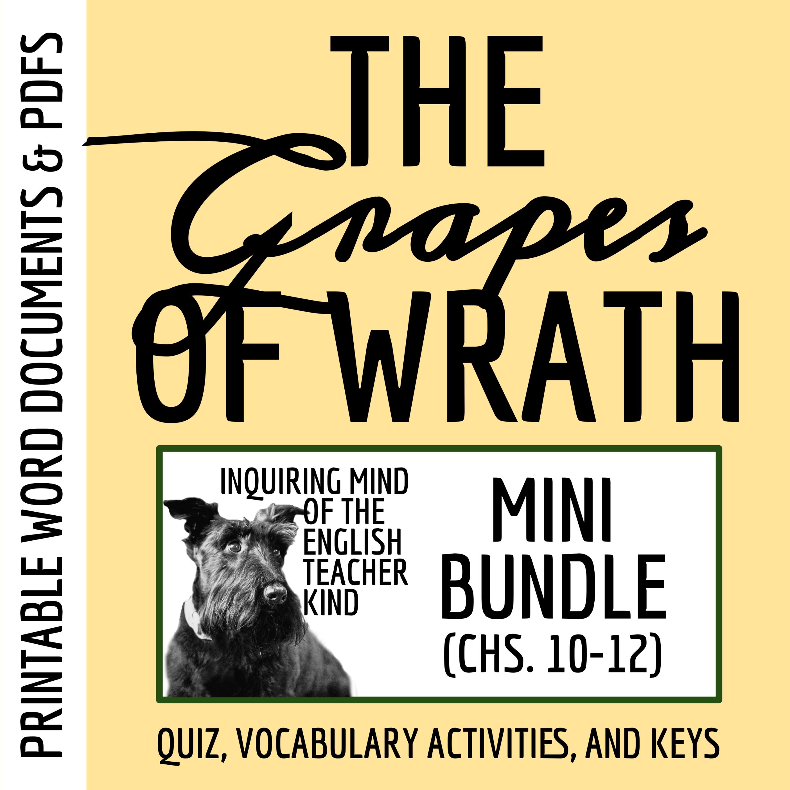 The Grapes of Wrath Quiz and Vocabulary Games Bundle (Chapters 10, 11, and 12)