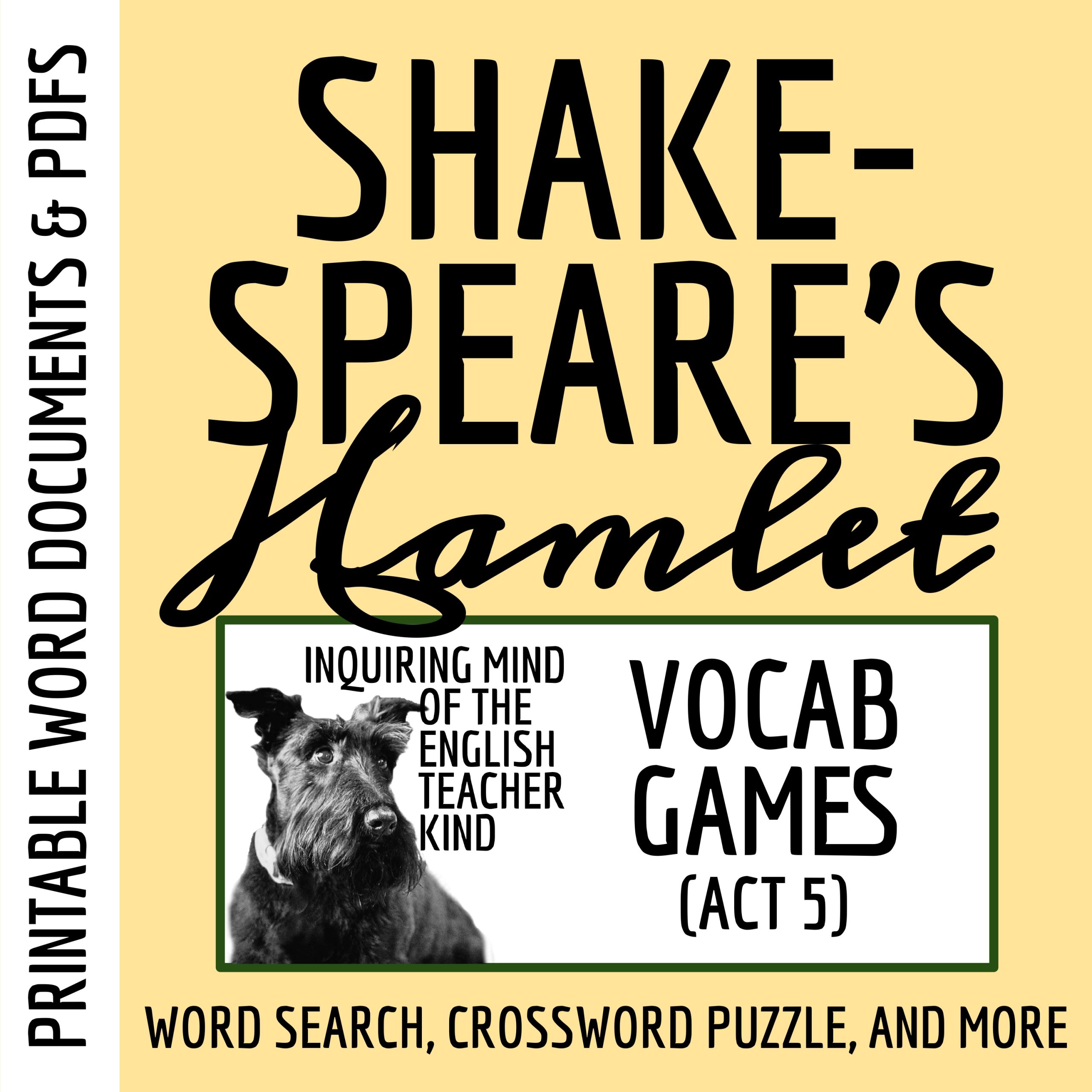 Shakespeare's Hamlet Vocabulary Games for High School (Act 5)