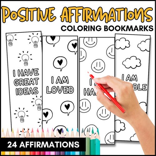Positive Affirmations Bookmarks | Growth Mindset Bookmarks To Color ...