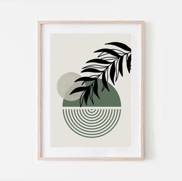 Boho Wall Art - Mid Century Modern Abstract Geometric & Botanical ...