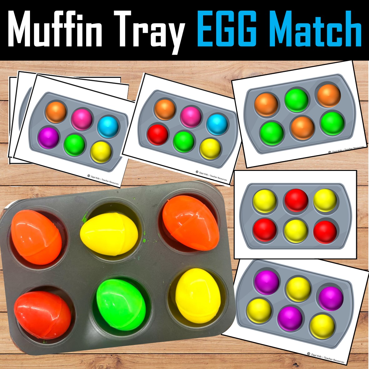 Easter Egg Match Muffin Tray STEM Activity, Easter Visual Discrimination