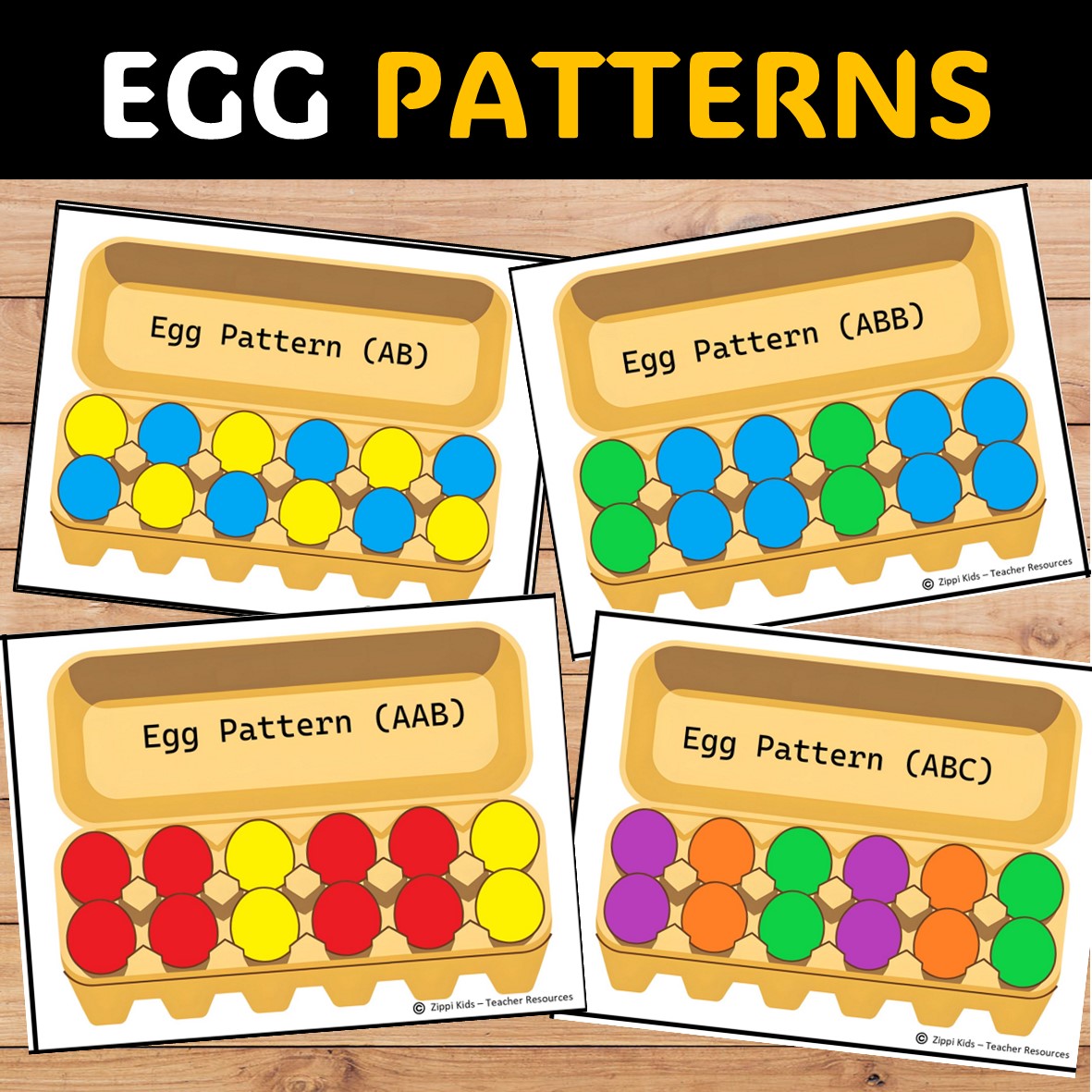 Easter Egg Match Patterns, Egg Tray STEM Activity, Visual Discrimination