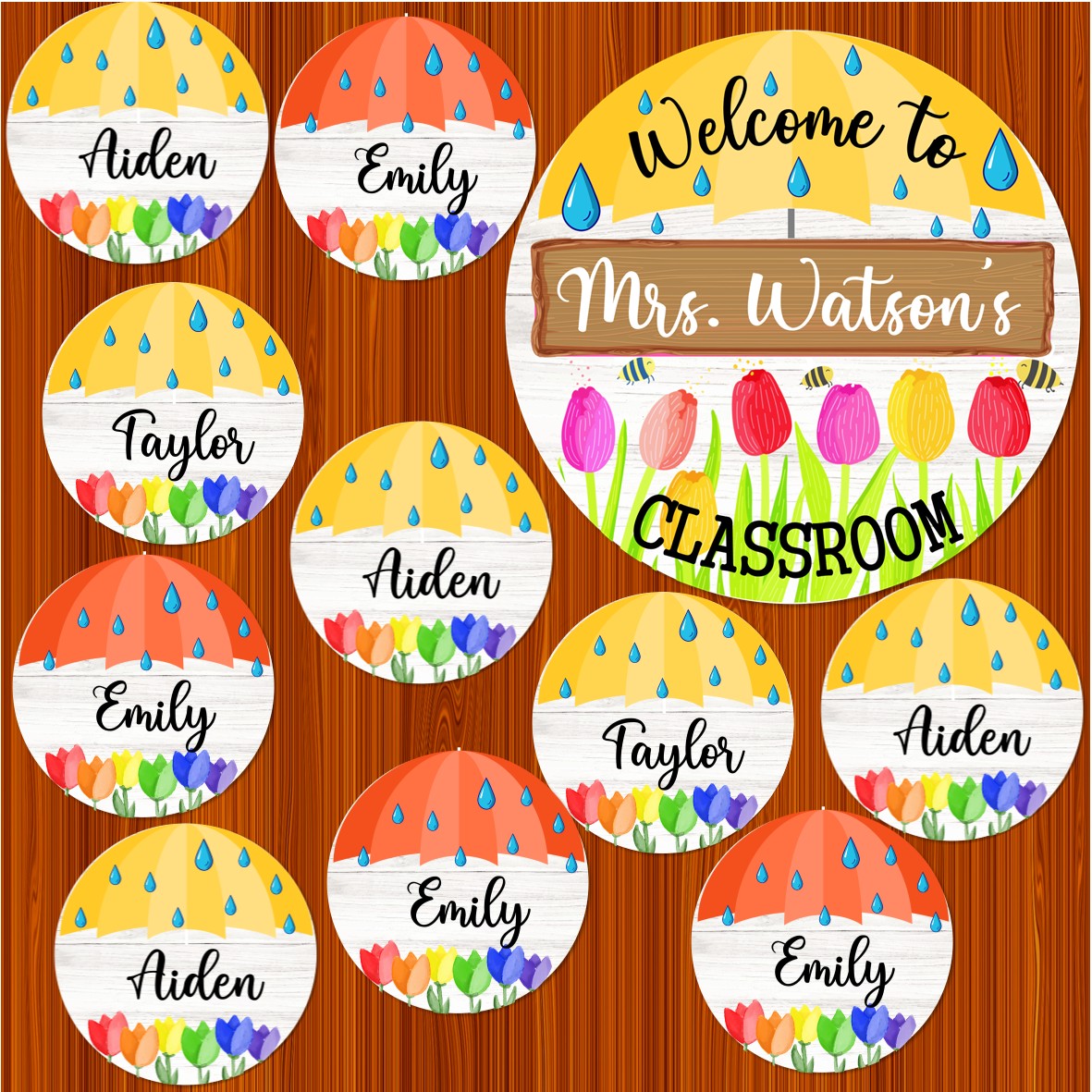 April Welcome Door Display, Spring Bulletin Board, Classroom decor