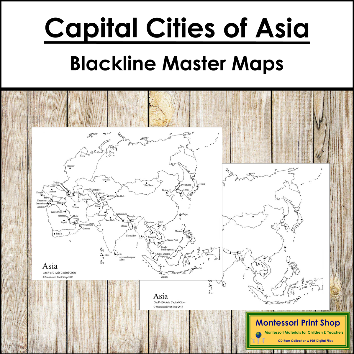 Capital Cities of Asia Maps - Blackline Masters