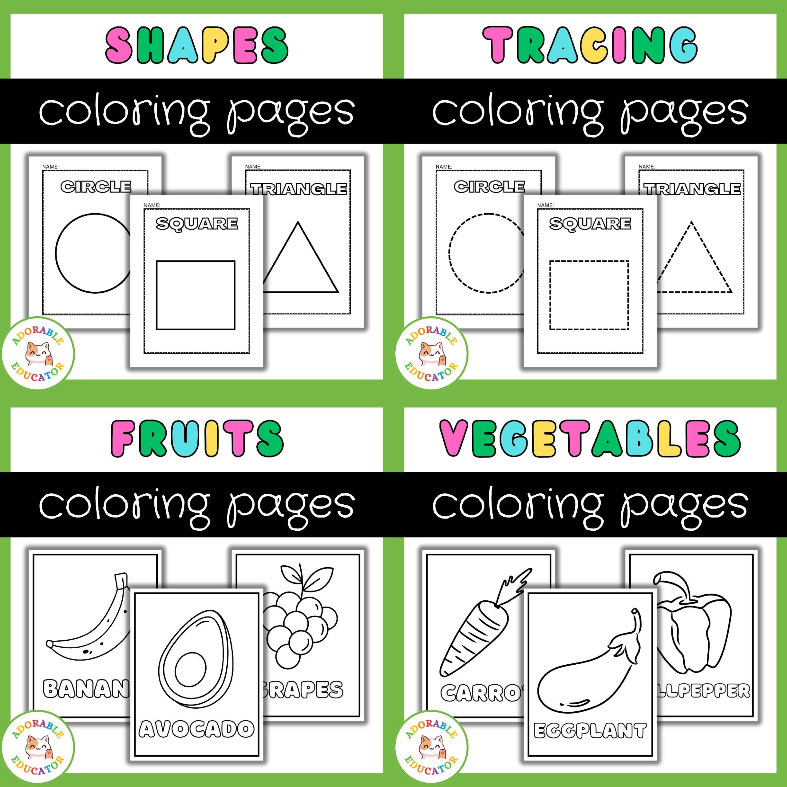 Educational Coloring Sheets Bundle Back to School & End of Year Coloring Pages