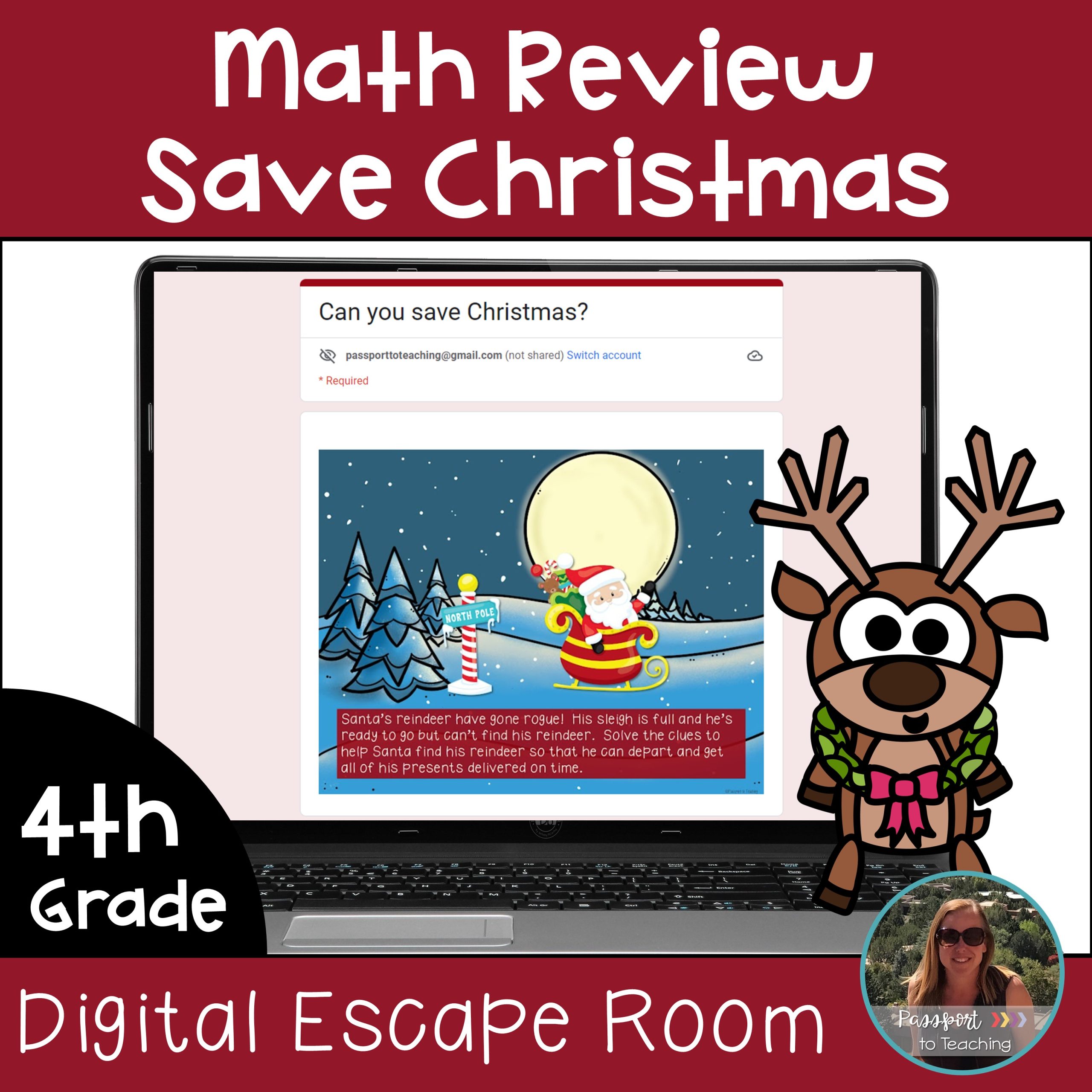 Christmas Escape Room - 4th Grade Math Review Escape Room
