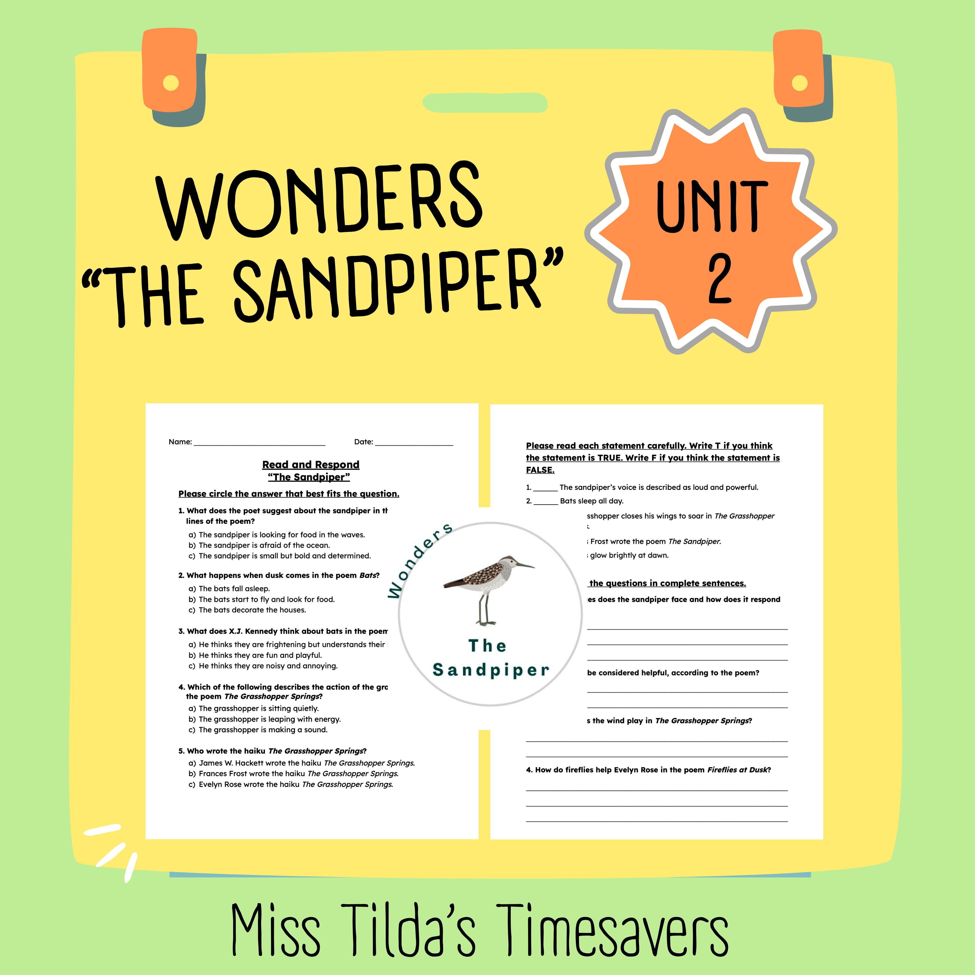 "The Sandpiper" - Grade 4 Wonders