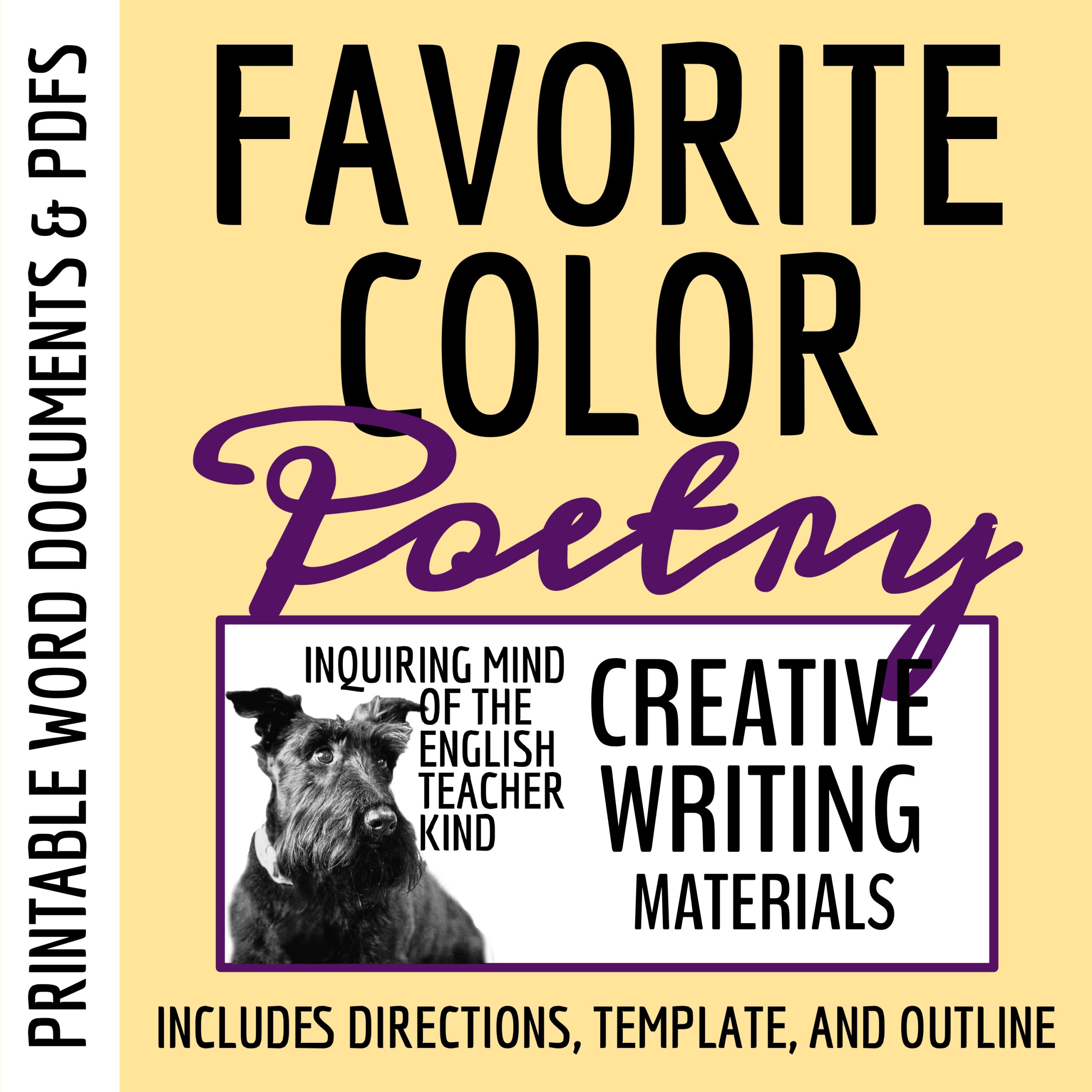 Favorite Color Poetry Activity for High School Creative Writing