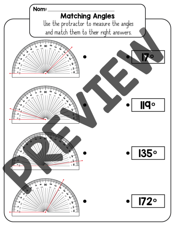 Measuring Angles with Protractor Practice Worksheets - Made By Teachers