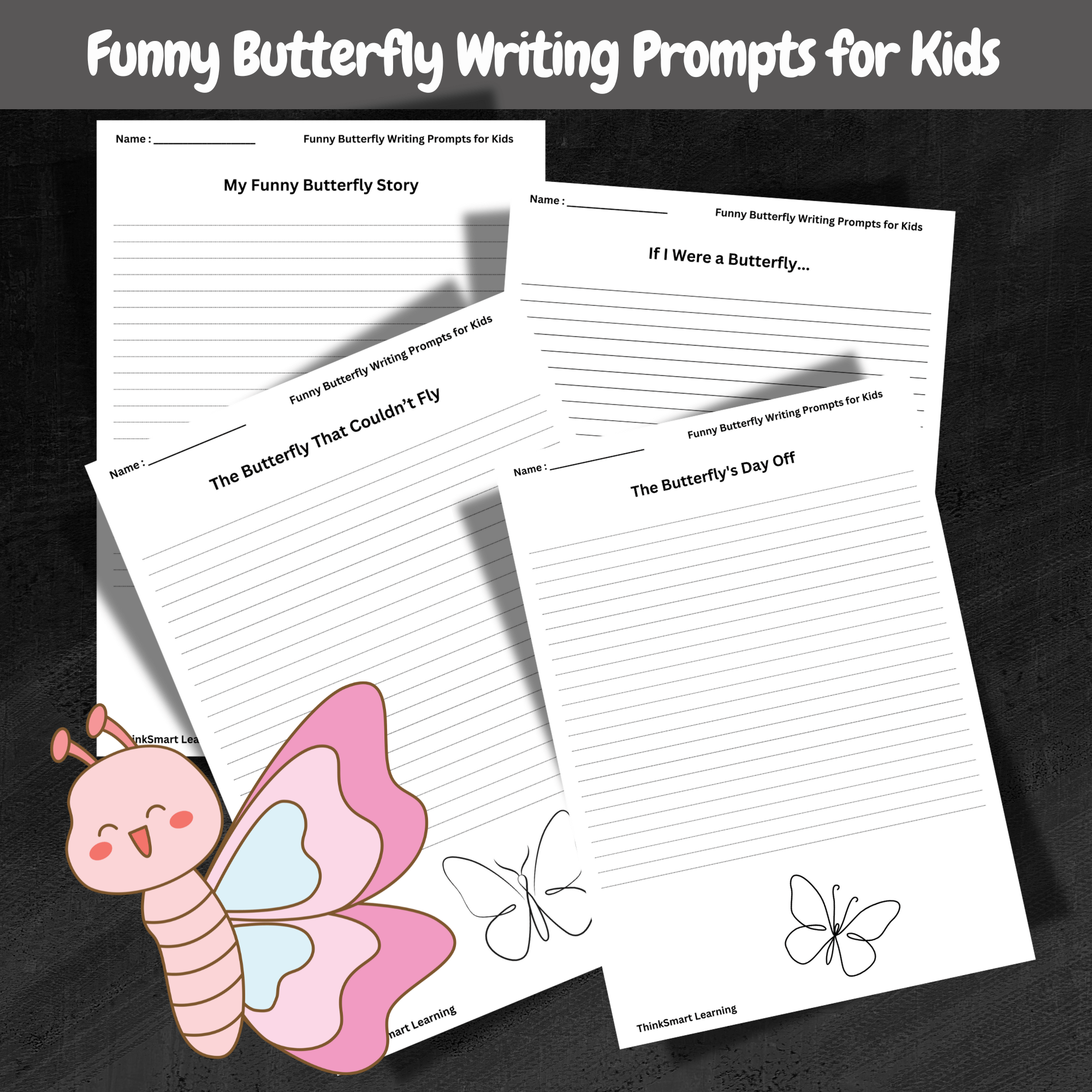 Funny Butterfly Writing Prompts for Kids / Spring & Summer Writing fun!