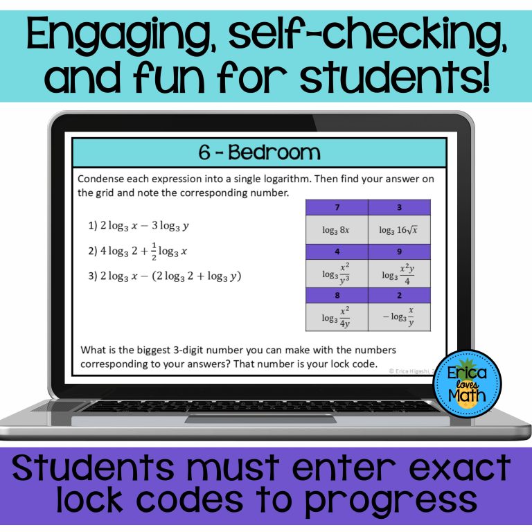 Exponential & Logarithmic Functions Escape Room Activity (Digital ...
