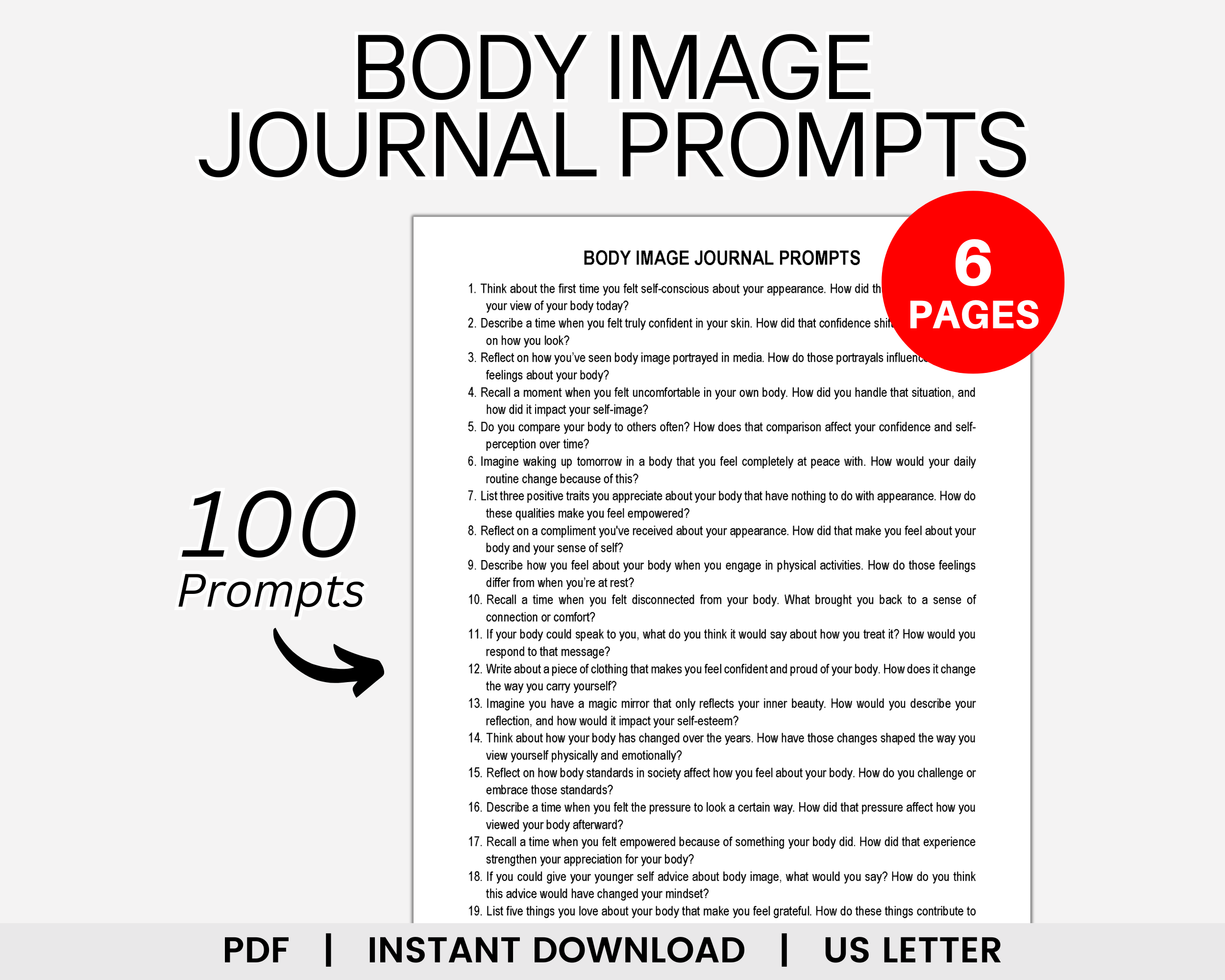 Body Image Journal Prompts, Body Dysmorphia, Body Positivity, Eating Disorder, Self Confidence