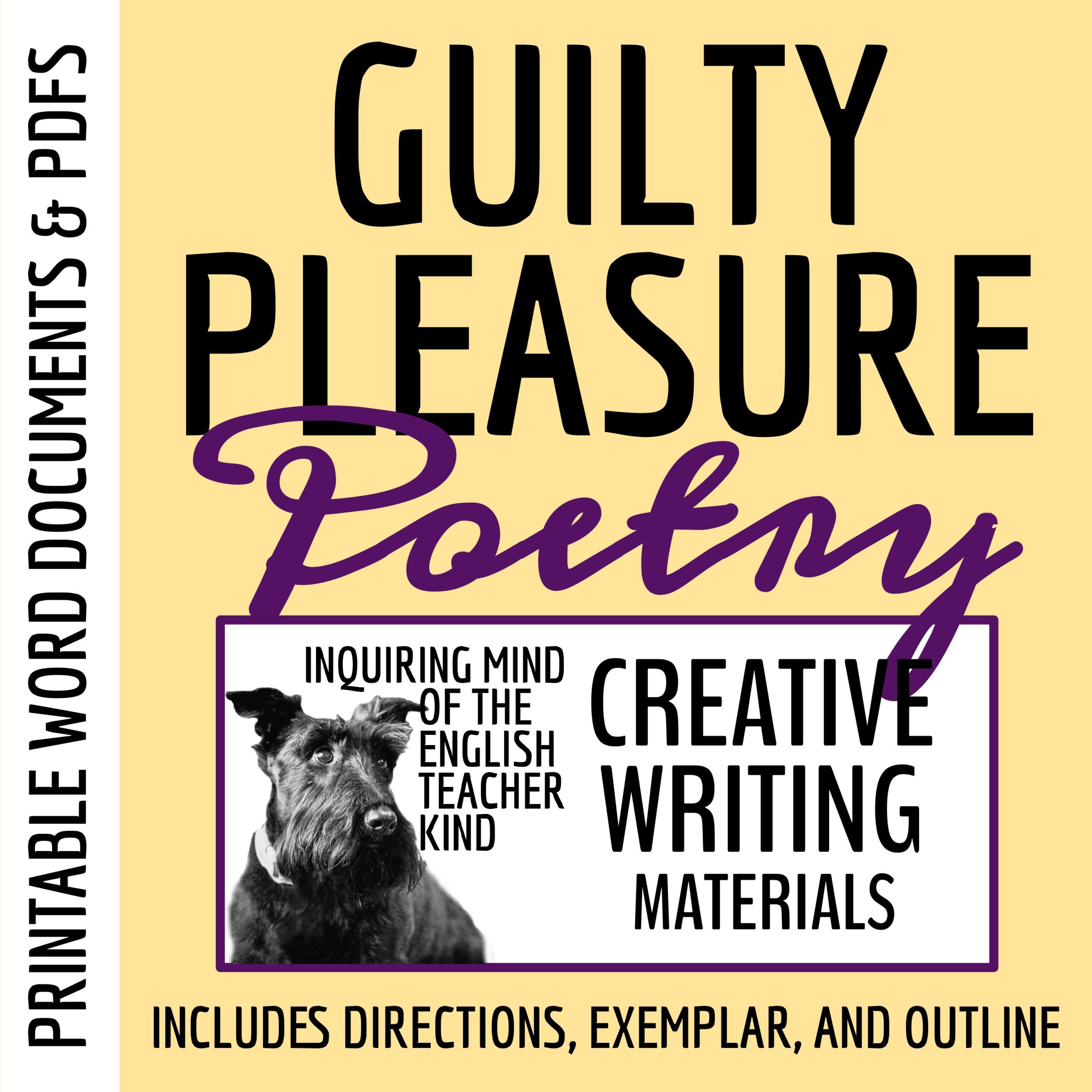 Guilty Pleasure Poetry Activity for High School Creative Writing