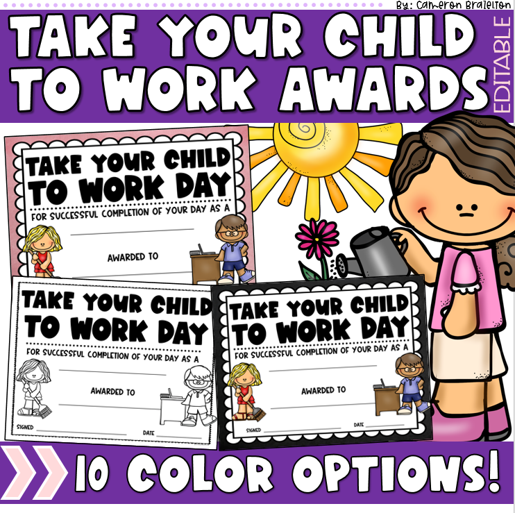 Take Your Child to Work Day Certificate | Printable Award Handout for Students