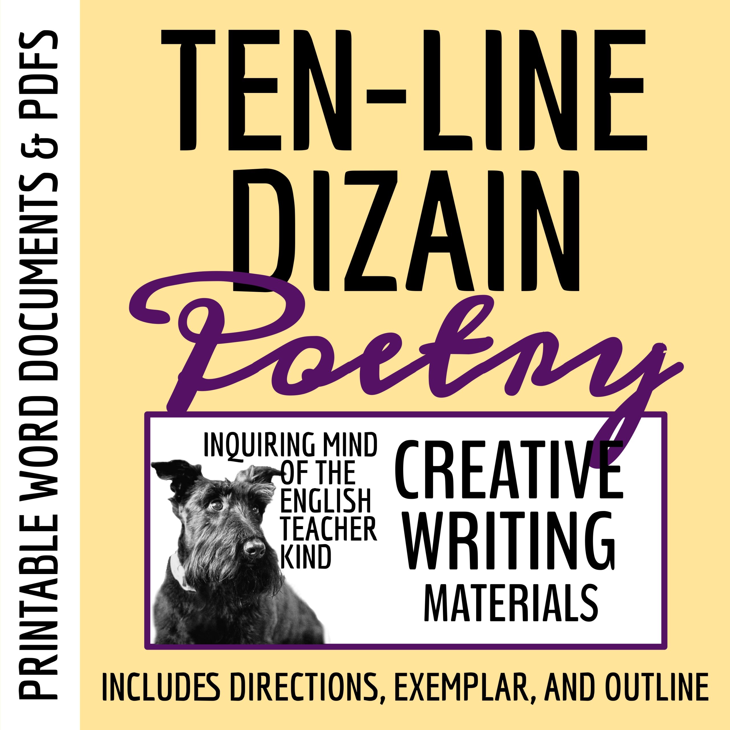 Dizain Poetry Activity for High School Creative Writing