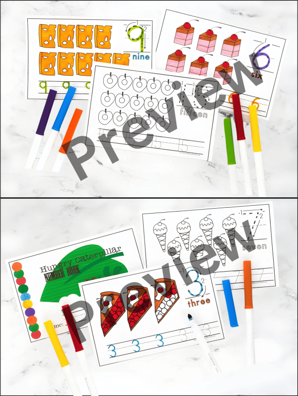 Hungry Caterpillar Number 1 to 15 Tracing, Counting & Coloring Spring ...