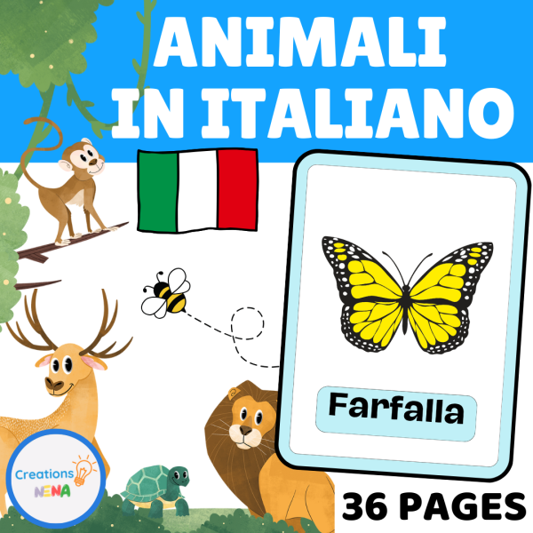 Italian Learning Animals Animals in Italian. | Made By Teachers