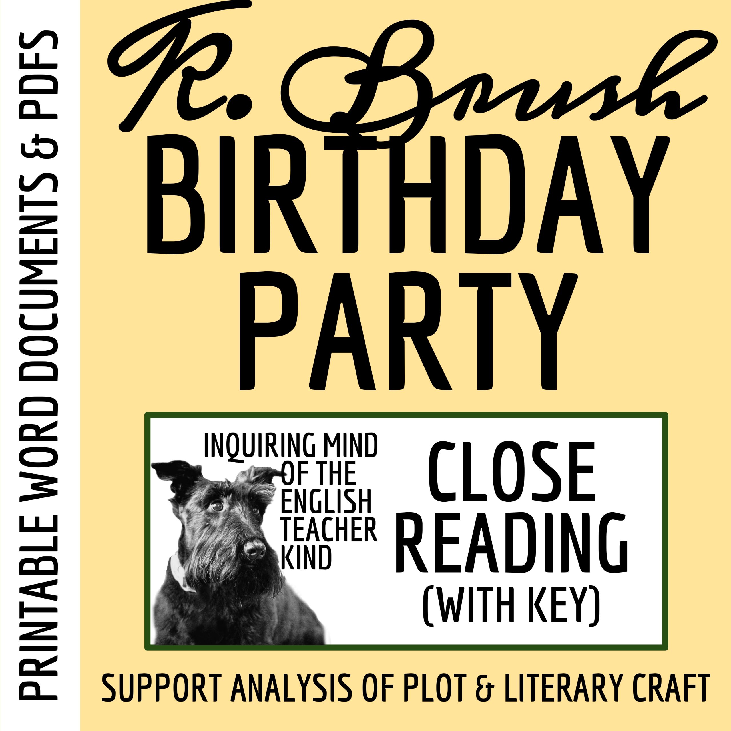 "Birthday Party" by Katharine Brush Close Reading Analysis Worksheet