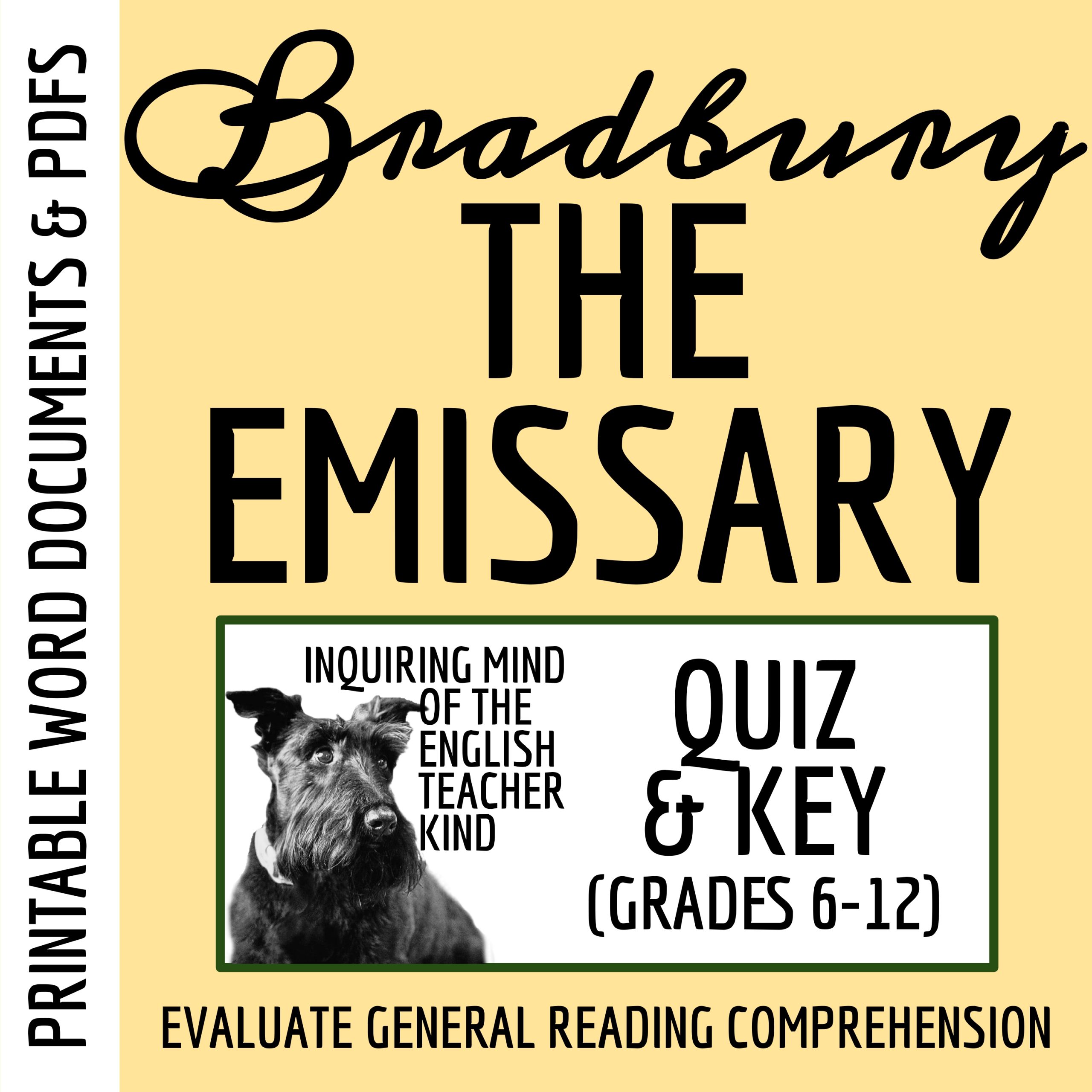 "The Emissary" by Ray Bradbury Quiz and Answer Key (Short Story for Halloween)