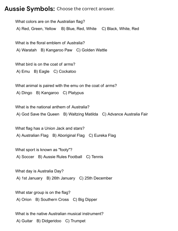 australian trivia questions for kids - fun trivia questions about ...