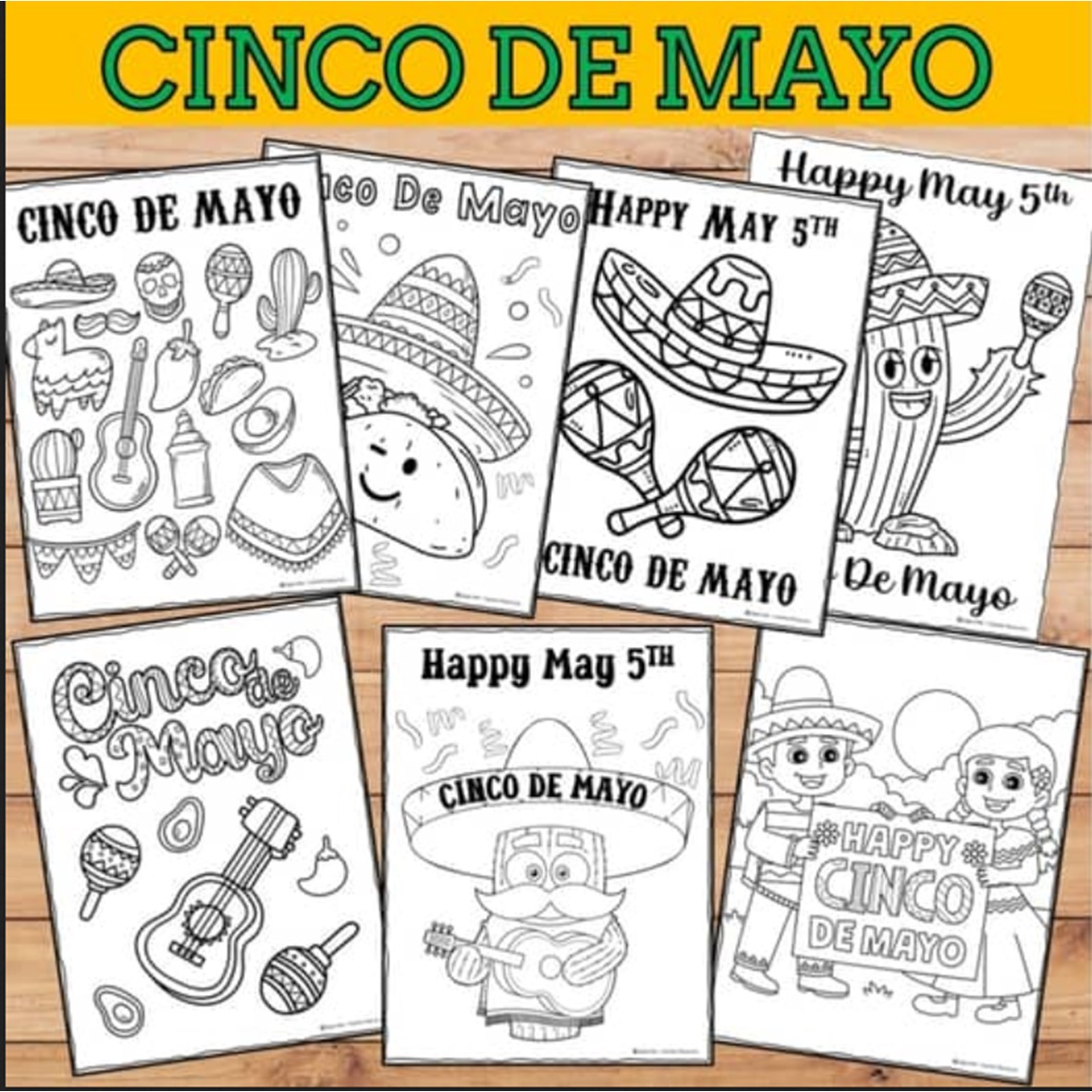 Cinco De Mayo Coloring Activities, No-prep,Cinco Craft Holidays around the world