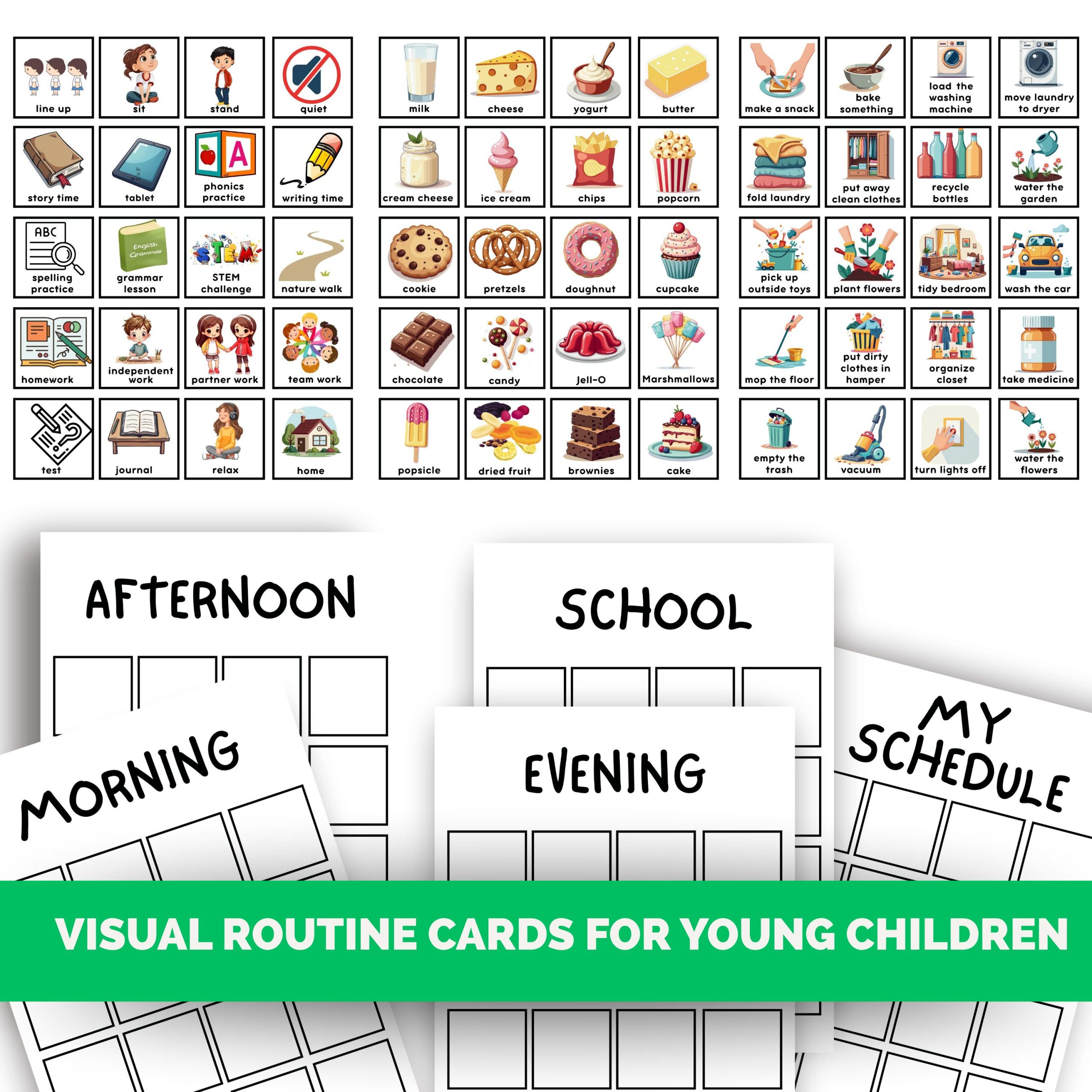 Visual Routine Cards for Boys & Girls | Daily Schedule Support | Special Education & Classroom Manag