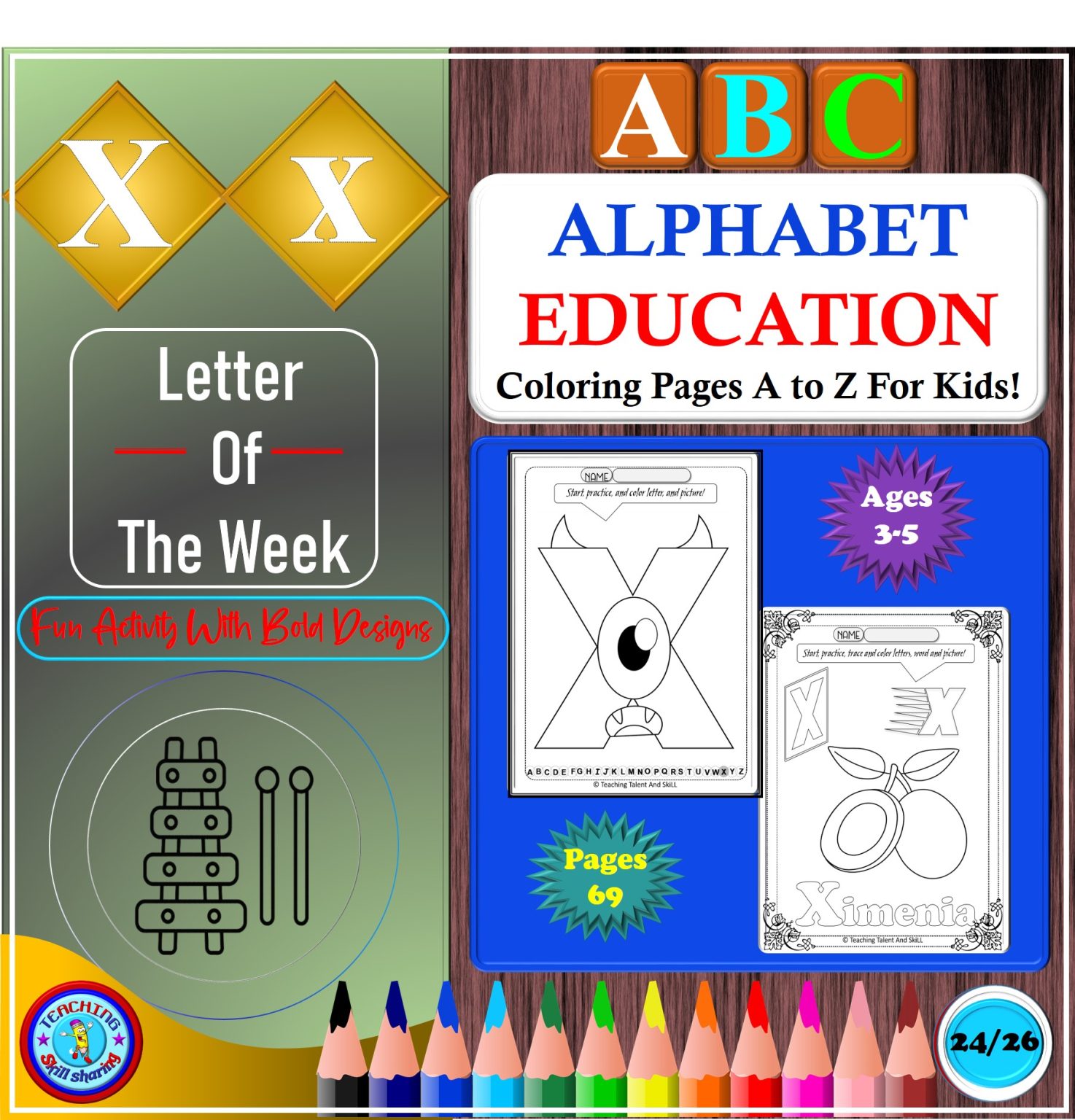ABC : Alphabet Education Coloring Pages A to Z! | Made By Teachers
