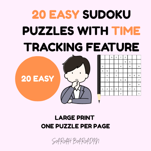 20 Easy Sudoku Puzzles with Time Tracking Feature | Just $0.99 – Grades 3 and Up