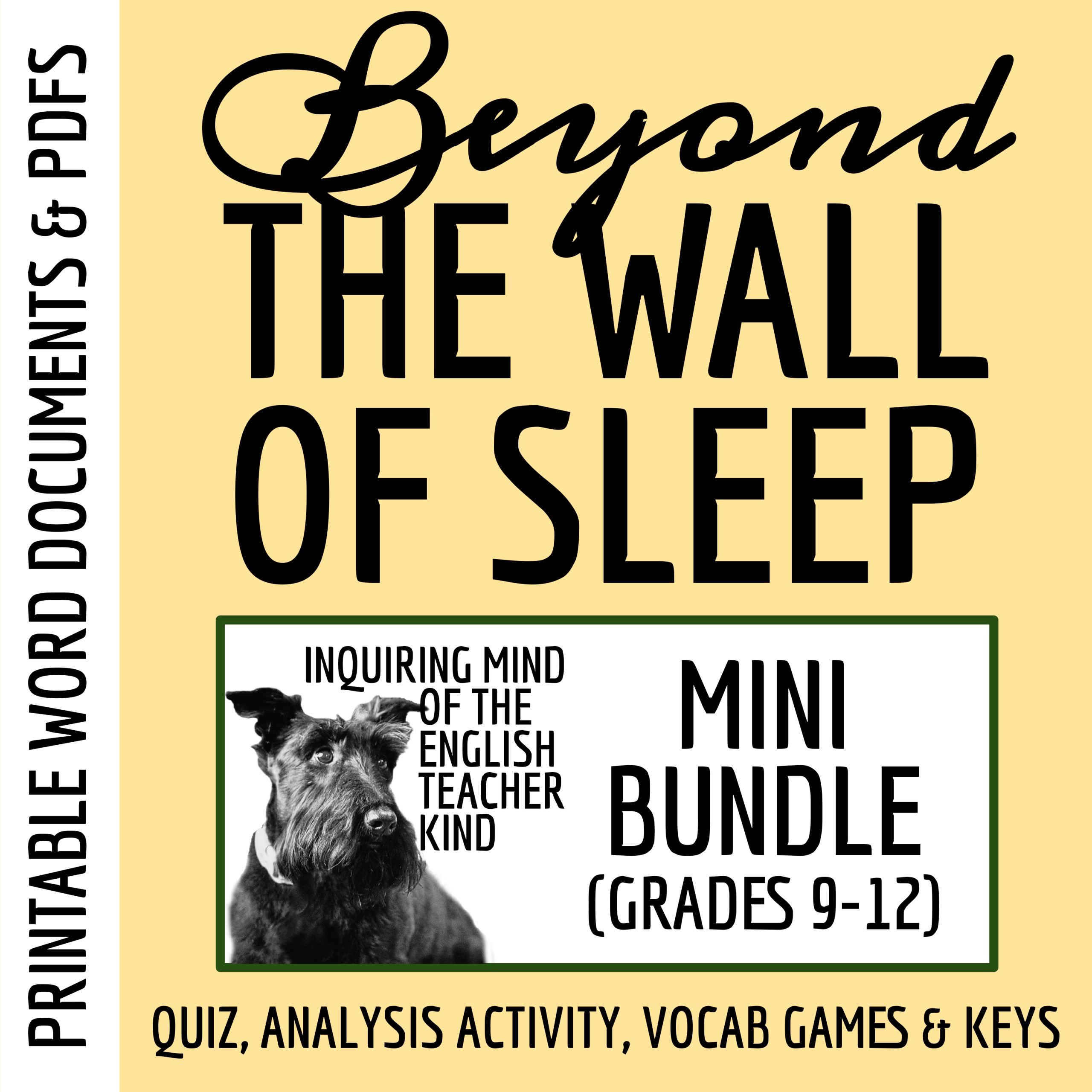 "Beyond the Wall of Sleep" by H.P. Lovecraft Quiz and Close Reading Bundle
