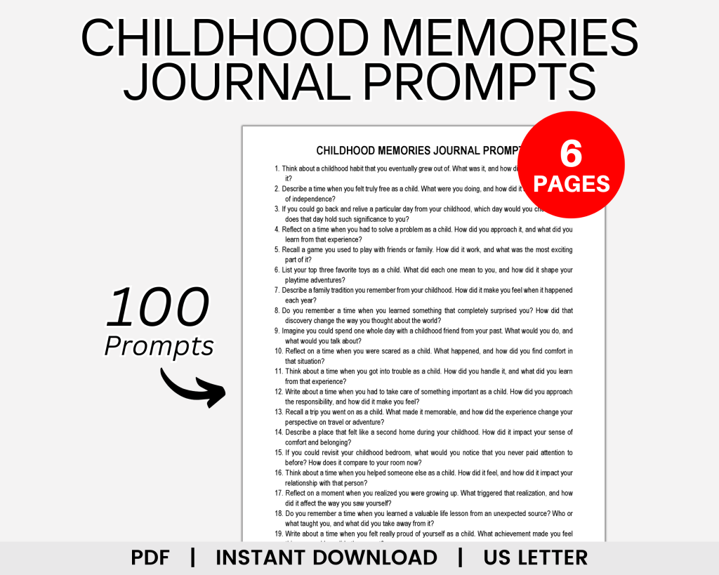 Childhood Memories Journal Prompts, Inner Child, Childhood Trauma ...
