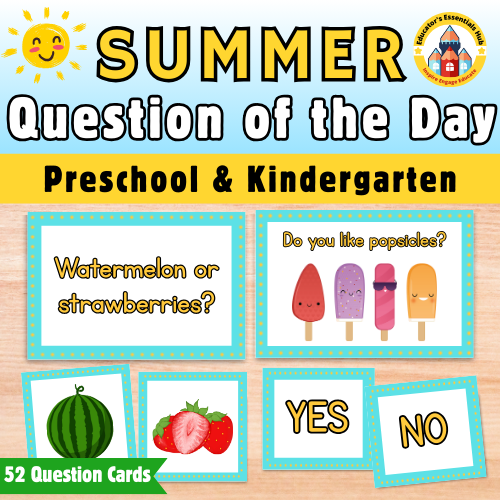 SUMMER Question of the Day Cards | Preschool & Kindergarten | End of Year