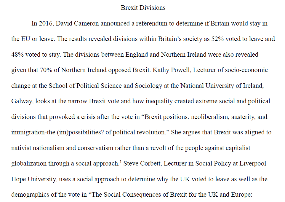 Brexit Divisions Paper