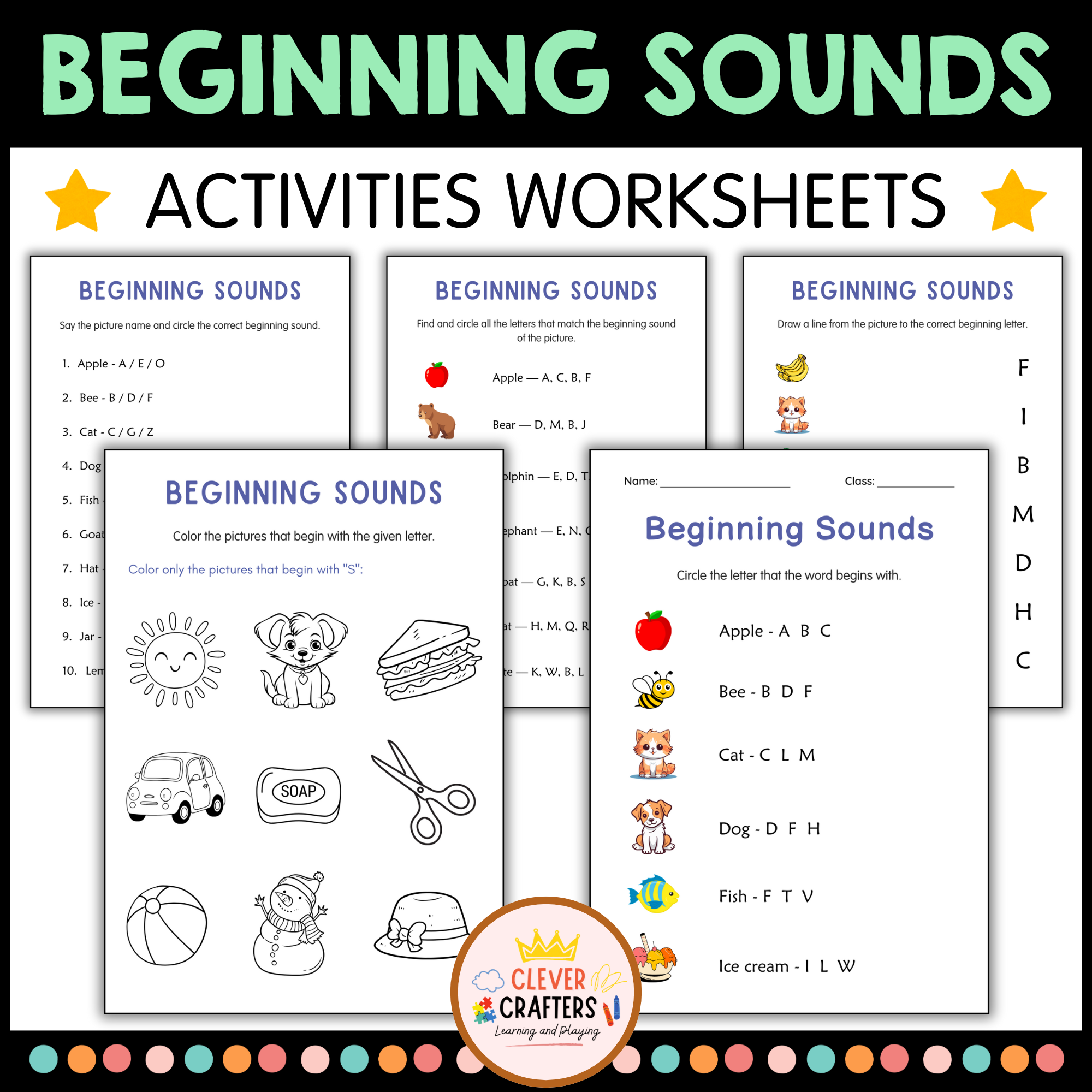Beginning Letter Sounds Worksheets - Alphabet Letter Sounds Activities