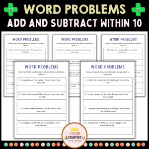 Addition and Subtraction Word Problems Within 10, 20, 100, 1000 ...