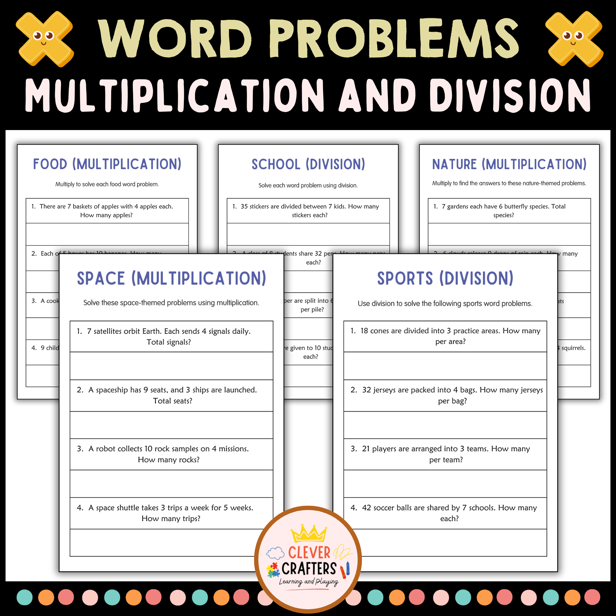 Division and Multiplication Word Problems Math Worksheets for Grade 2 ...