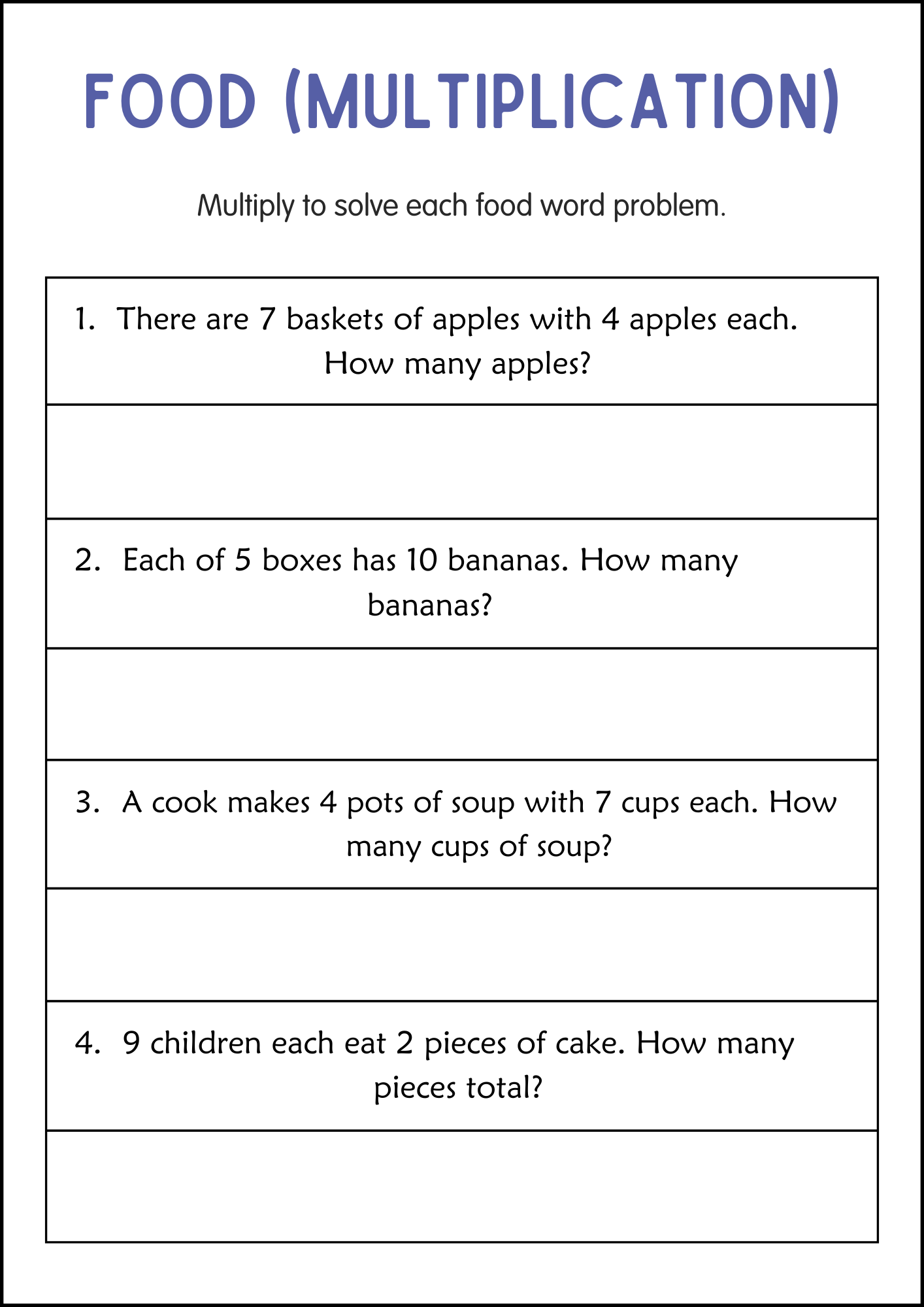 Division and Multiplication Word Problems Math Worksheets for Grade 2 ...