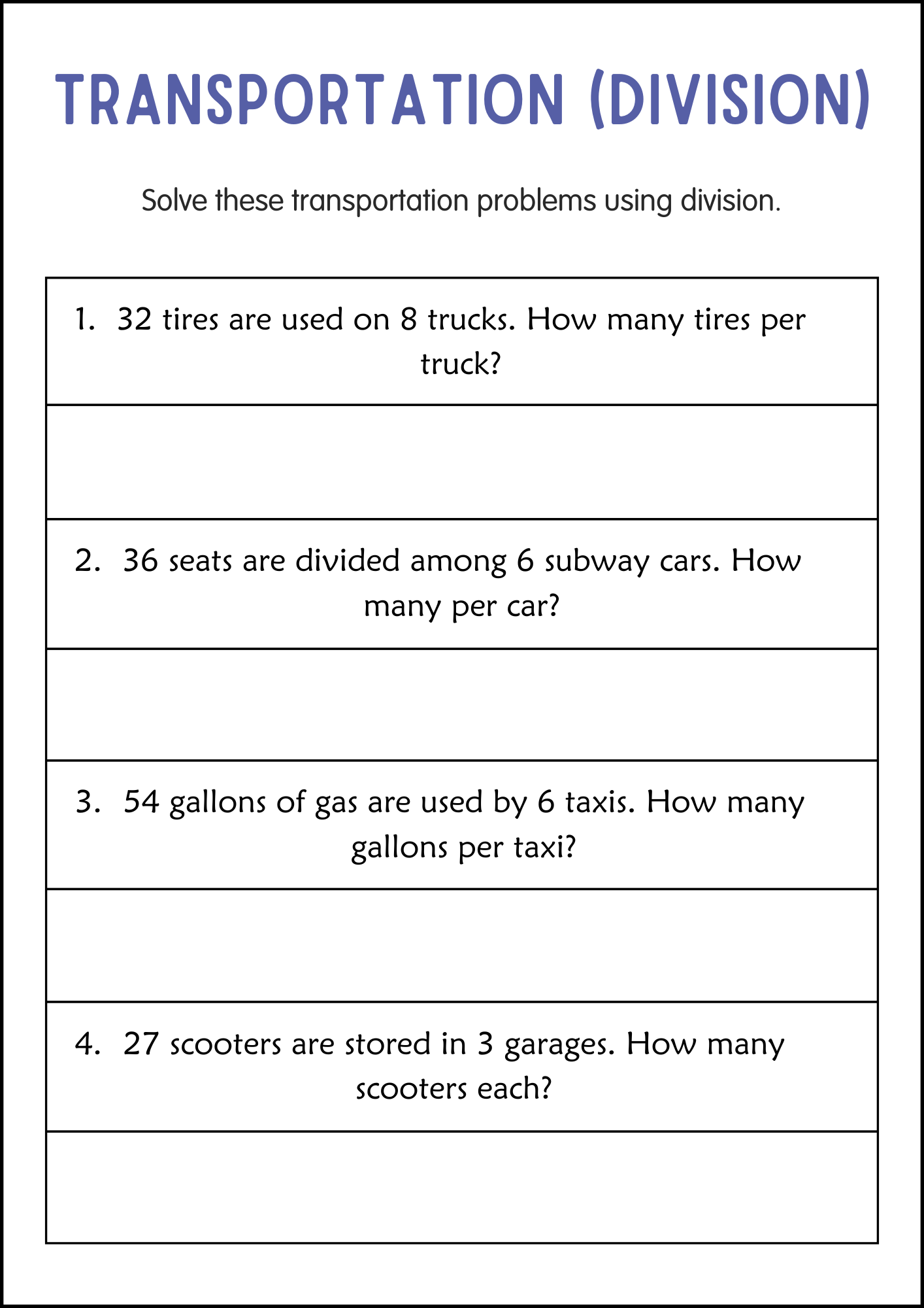 Division and Multiplication Word Problems Math Worksheets for Grade 2 ...