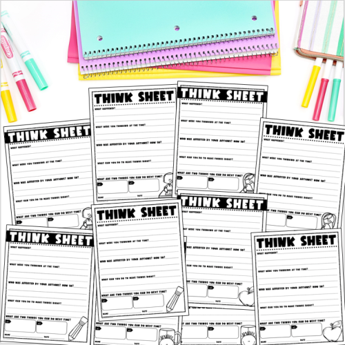 Restorative Practice Think Sheets for Student Reflection and Behavior ...