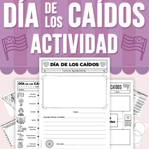 Día de los Caídos Actividad Mind Map, Banderín y Actividad de Escritura