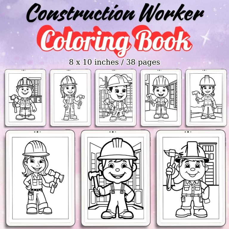 Construction Worker Coloring Pages / Sheets of Construction Worker ...